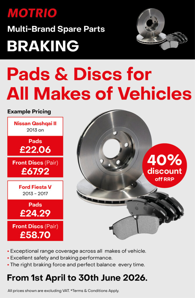MOTRIO Trade Offer on Brake Pads & Brake Discs